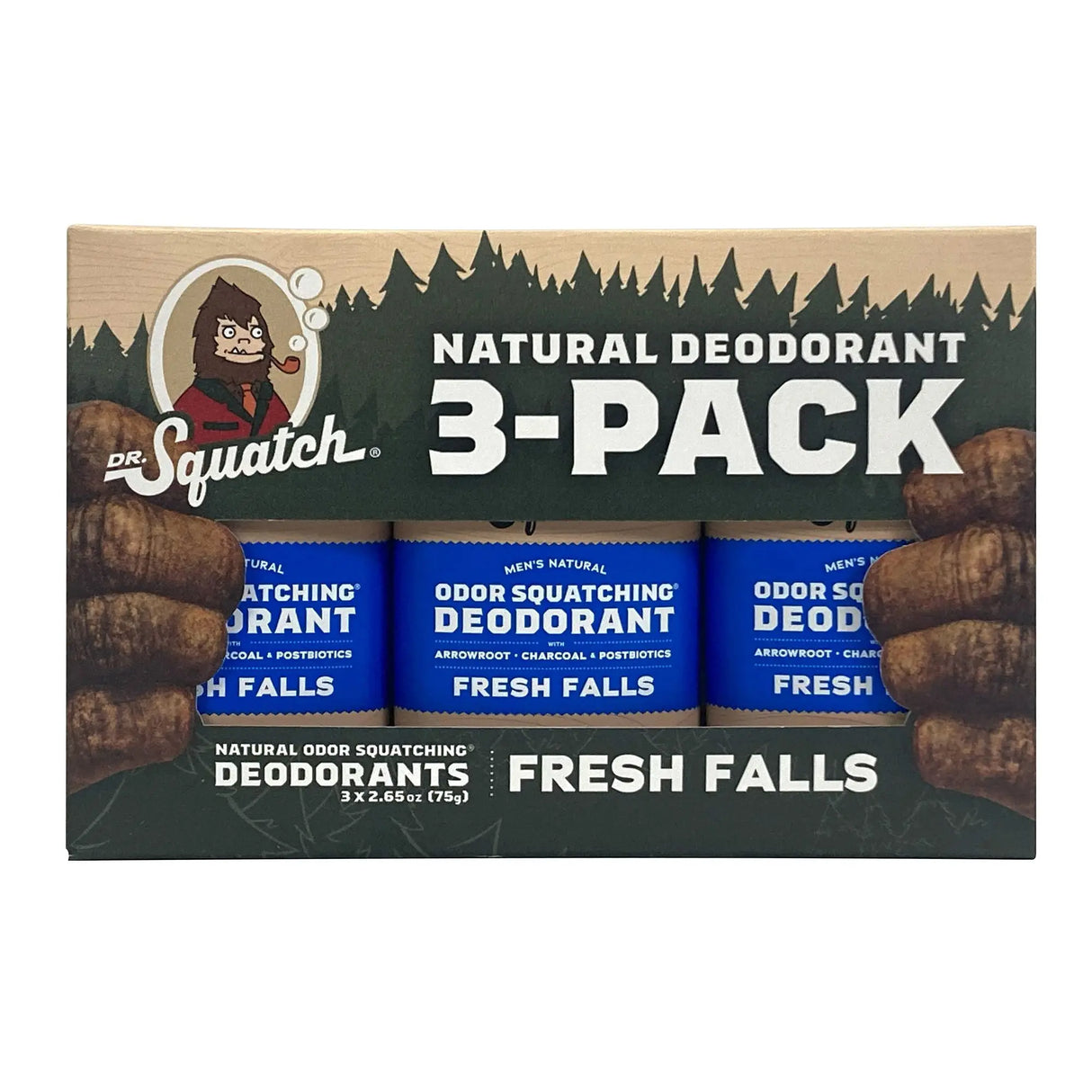 Dr. Squatch Deodorant (3-Pack, 2.65 oz Each) | Natural Odor Protection with Fresh Scents Dr. Squatch