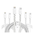 iHome Durastrain Lightning to USB-C Cable (3-Pack) | Durable Nylon Wrap with Silicone Grip iHome