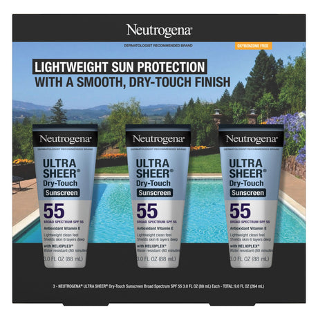 Neutrogena Ultra Sheer SPF55 3 pack