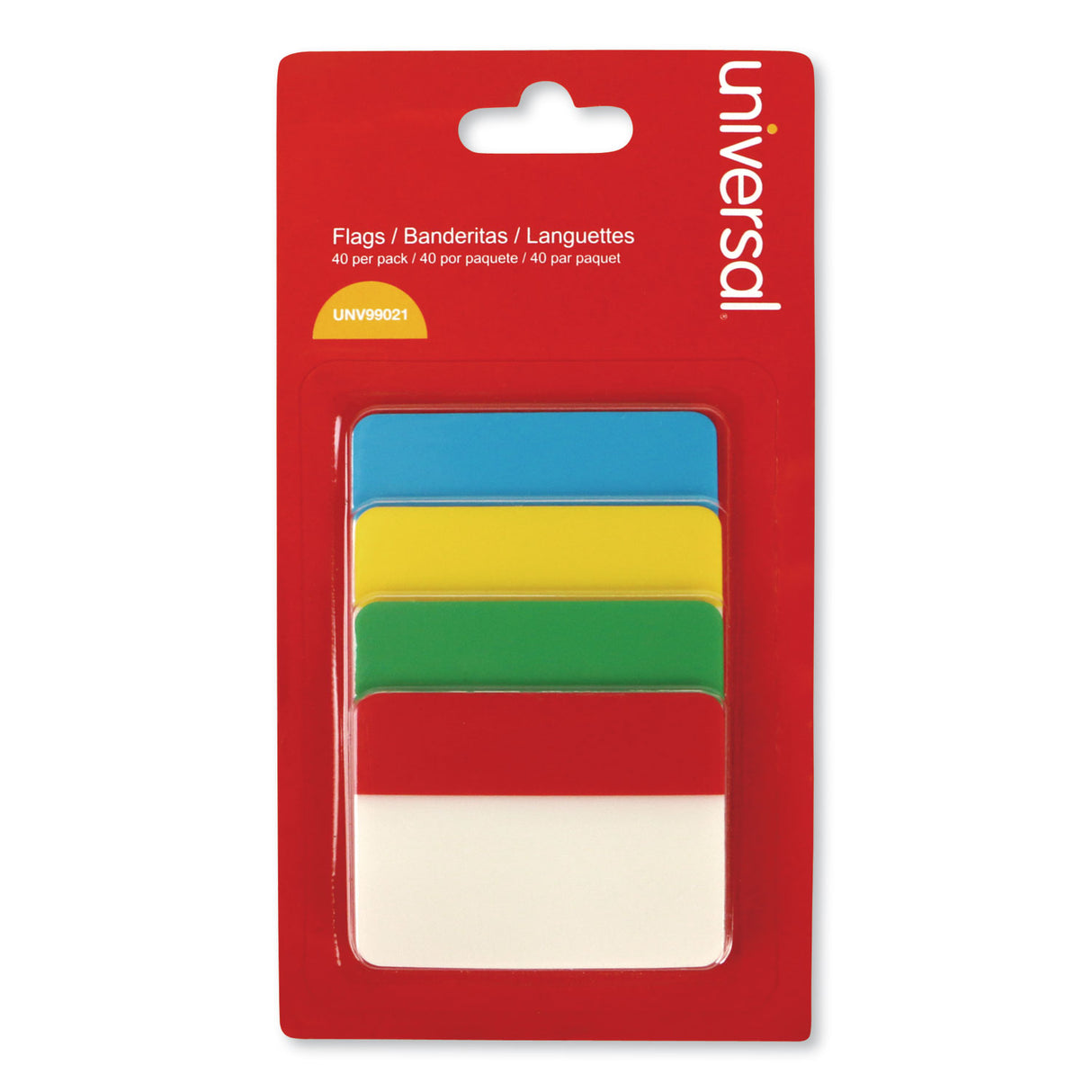 Universal Self Stick Index Tab, 2", Assorted Colors, 40/Pack (UNV99021)