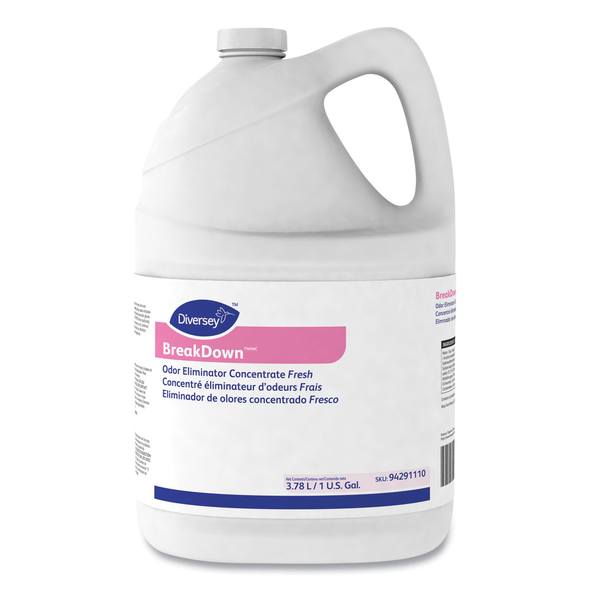 Diversey Breakdown Odor Eliminator, Cherry Almond Scent, Liquid, 1 gal Bottle, 4/Carton (94355110)