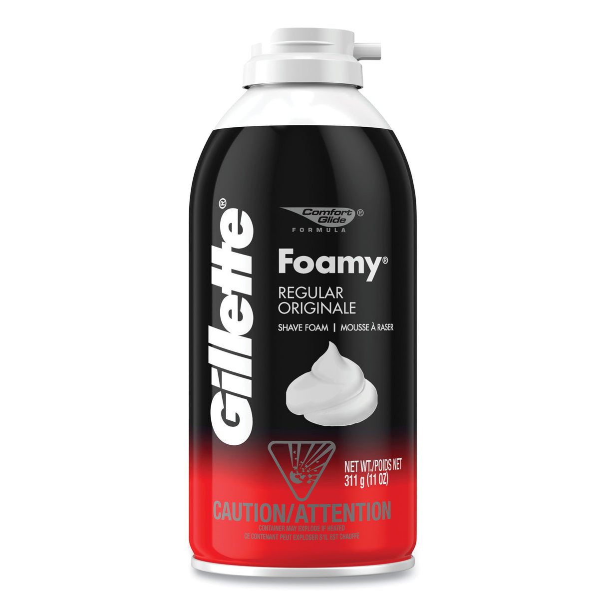 Gillette Foamy Shave Cream, Original Scent, 11 oz Aerosol Spray, 12/Carton (24040CT)