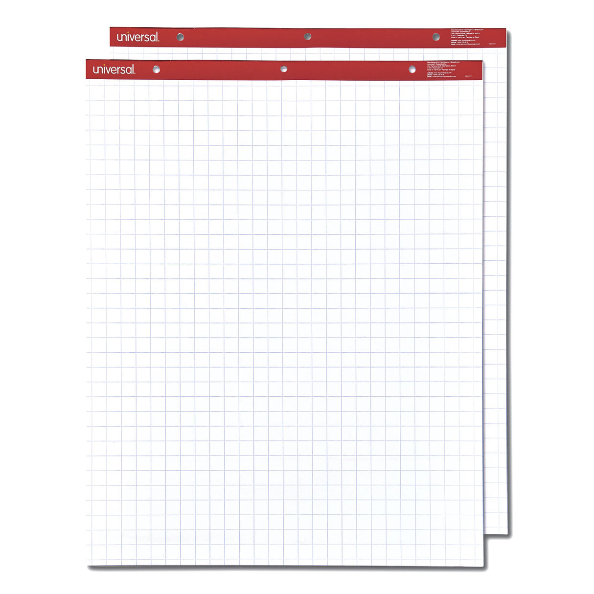 Universal Easel Pads/Flip Charts, Quadrille Rule (1 sq/in), 27 x 34, White, 50 Sheets, 2/Carton (UNV35602)