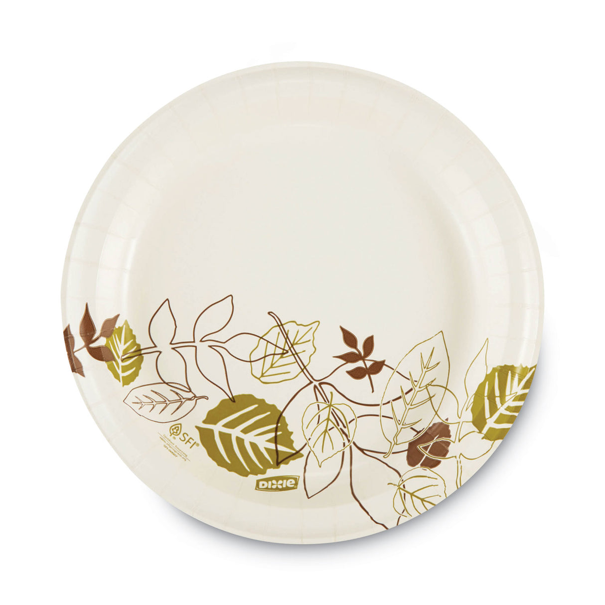 Dixie Pathways Soak-Proof Shield Mediumweight Paper Plates, WiseSize, 8.5" dia, Green/Burgundy, 125/Pack, 4 Packs/Carton (UX9WS)