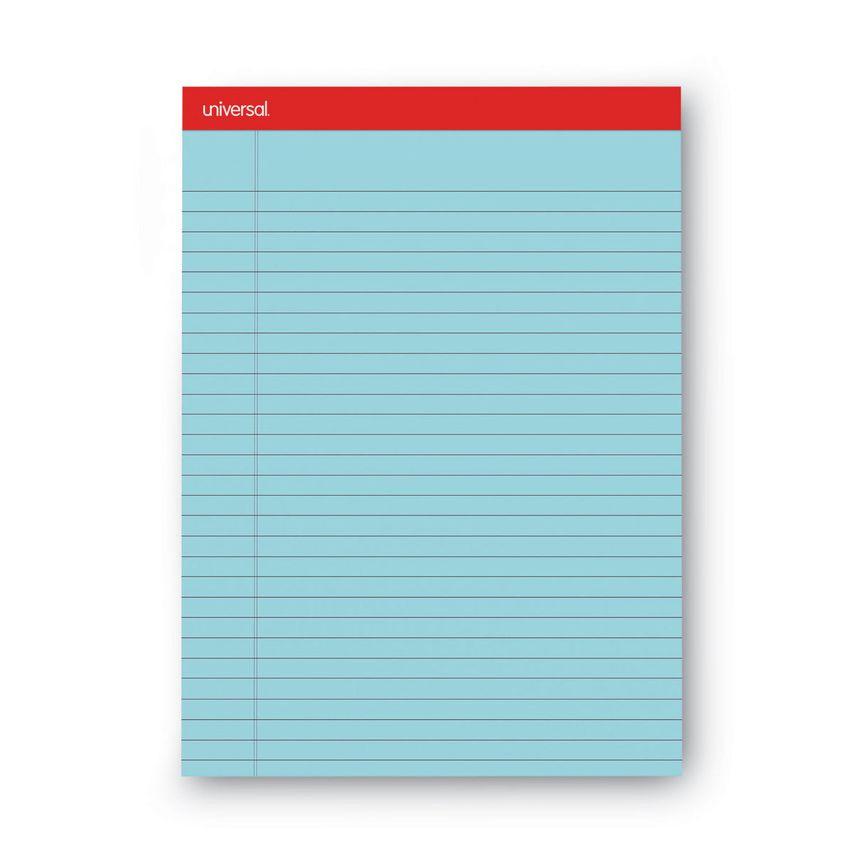 Universal Colored Perforated Ruled Writing Pads, Wide/Legal Rule, 50 Blue 8.5 x 11 Sheets, Dozen (UNV35880)