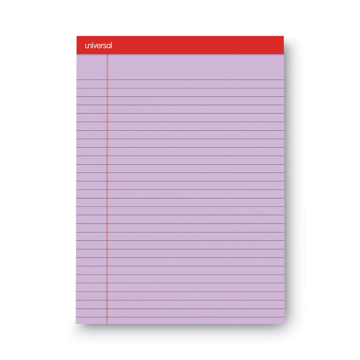 Universal Colored Perforated Ruled Writing Pads, Wide/Legal Rule, 50 Orchid 8.5 x 11 Sheets, Dozen (UNV35884)