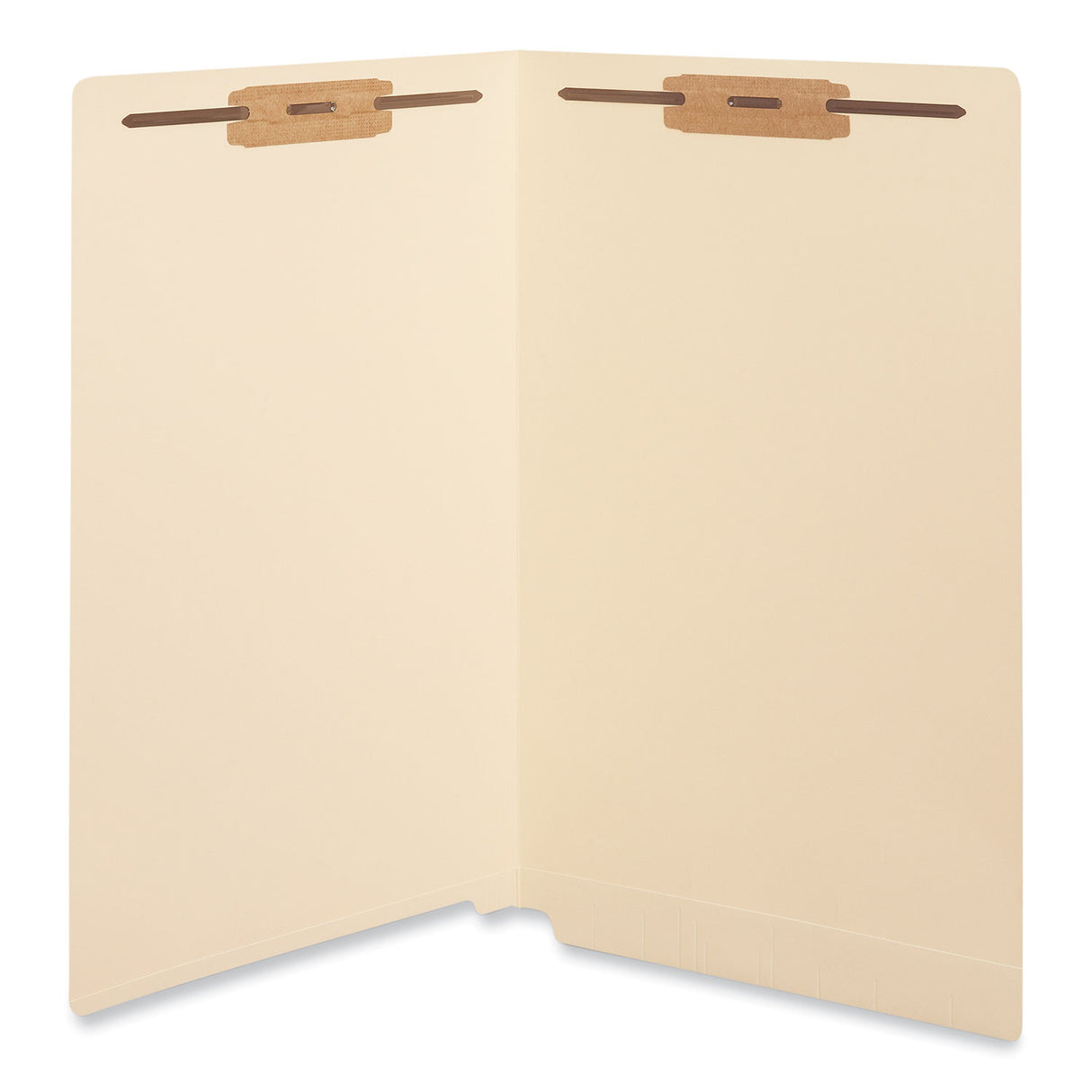 Universal Reinforced End Tab Fastener Folders, 0.75" Expansion, 2 Fasteners, Legal Size, Manila Exterior, 50/Box (UNV13220)