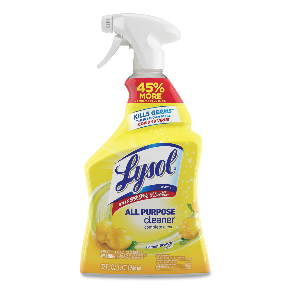 LysolÂ® All-Purpose Cleaner, Lemon, 32 oz. Spray Bottle (75352EA)