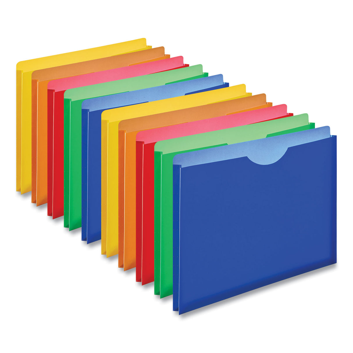 Universal Expanding Poly File Jackets, 1 Section, Straight Tab, Letter Size, Assorted, 10/Pack (UNV50750)