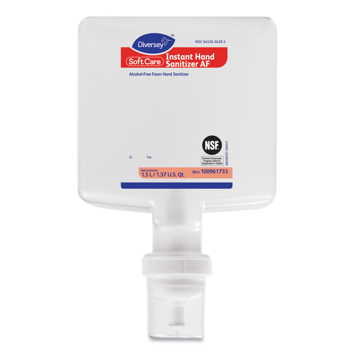 Diversey Soft Care Instant Gel Hand Sanitizer AF, 1,300 mL Cartridge, Fresh Scent, 6/Carton (100961733)