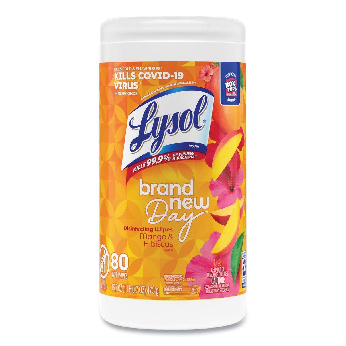 LysolÂ® Disinfecting Wipes, Mango & Hibiscus, 80 Wipes (97181EA)
