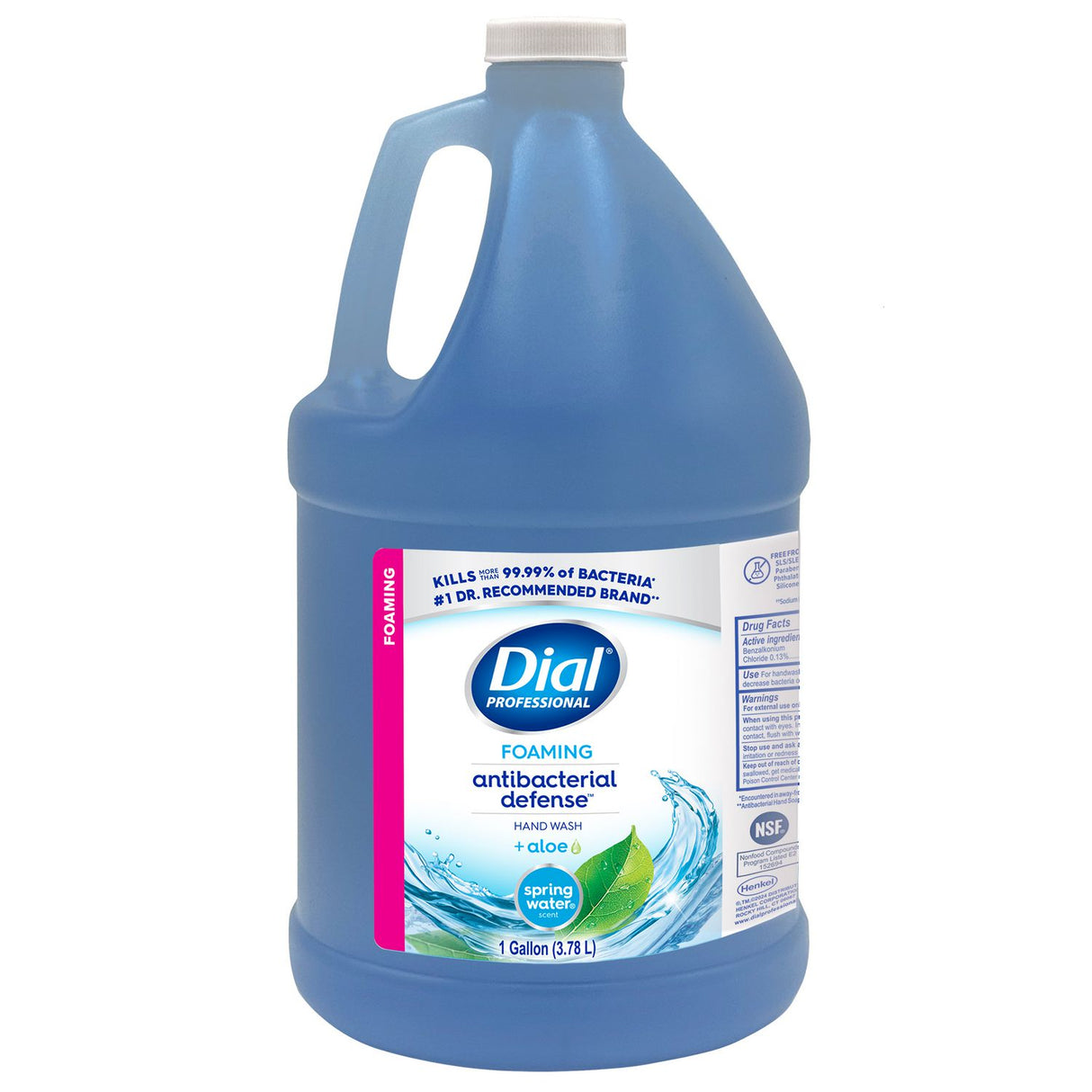 Dial Antibacterial Foaming Hand Wash Refill, Spring Water Scent, 1 gal, 4/Carton (35458)