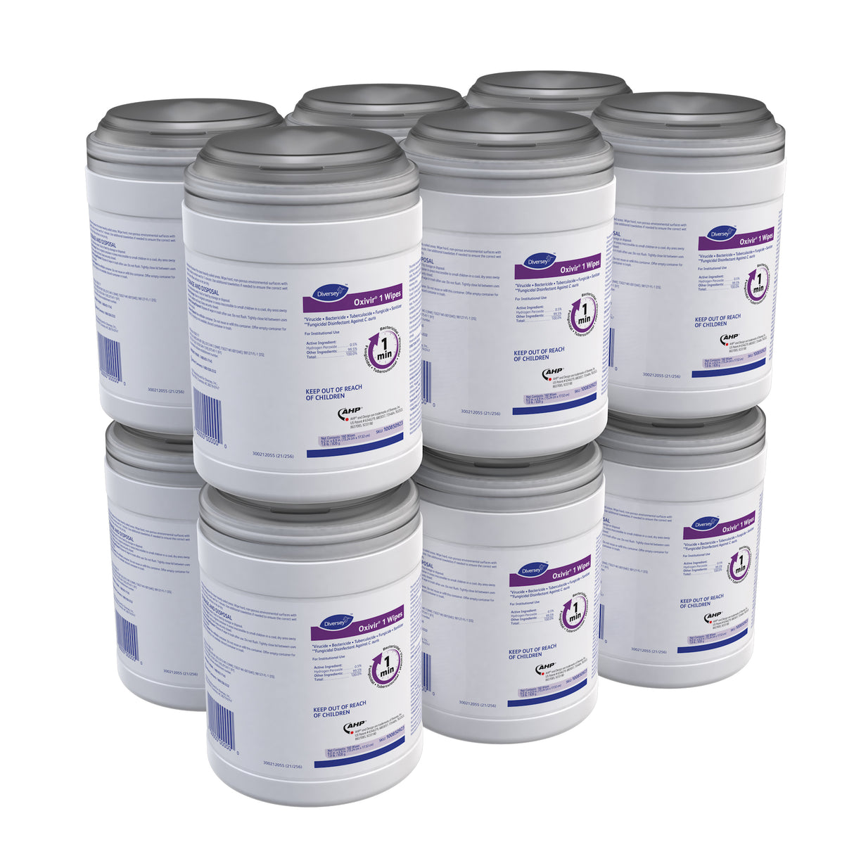 Diversey Oxivir 1 Wipes, 1-Ply, 6 x 7, 160/Canister, 12 Canisters/Carton (100850923)
