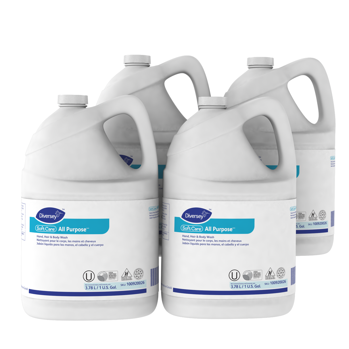 Diversey Soft Care All Purpose Liquid Refill, Gentle Floral Scent, 1 gal, 4/Carton (100920026)