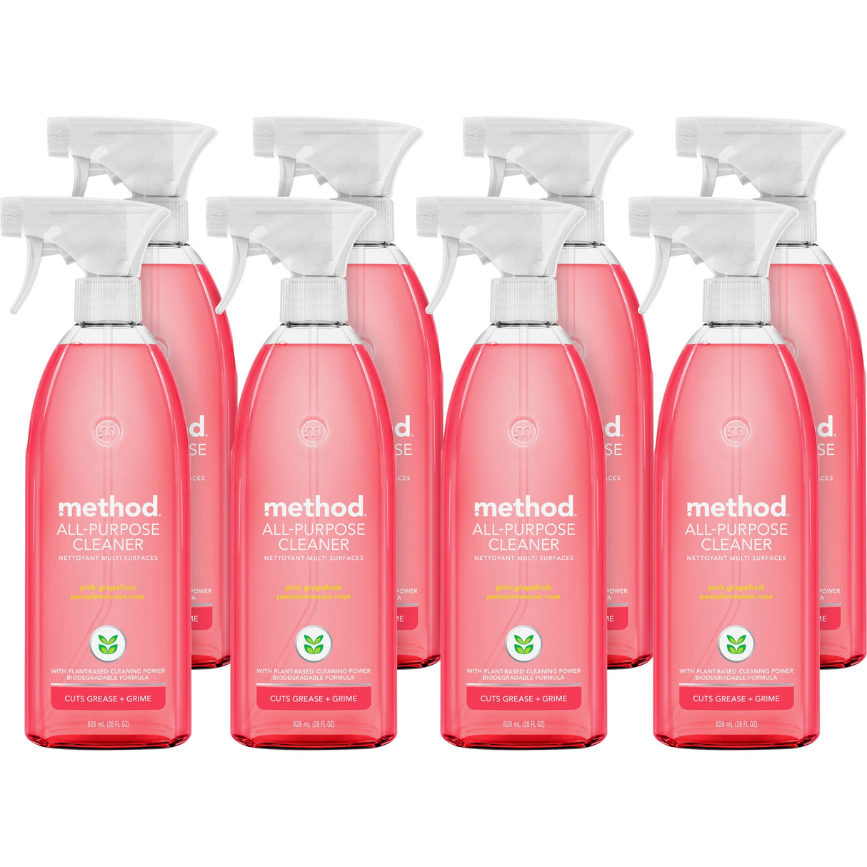 Method All Surface Cleaner, Pink Grapefruit, 28 oz Spray Bottle, 8/Carton (00010CT)
