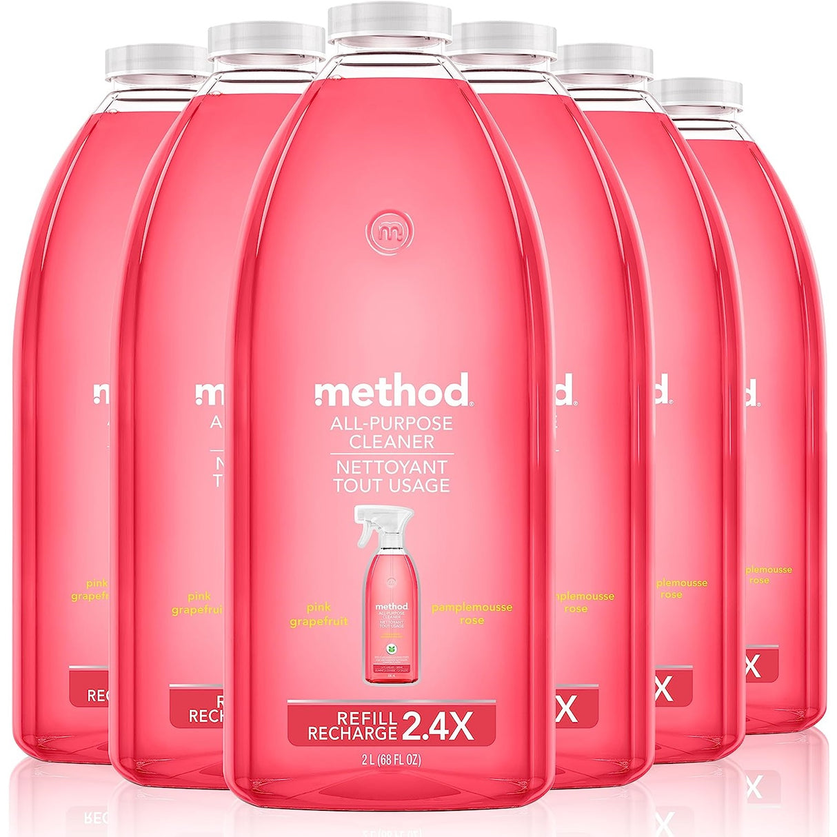 Method All Surface Cleaner, Grapefruit Scent, 68 oz Plastic Bottle, 6/Carton (01468CT)
