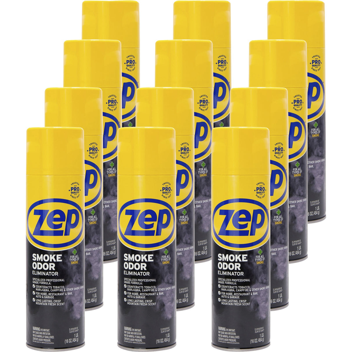 Zep Commercial Smoke Odor Eliminator, Fresh, 16 oz, 12/Carton (ZUSOE16CT)